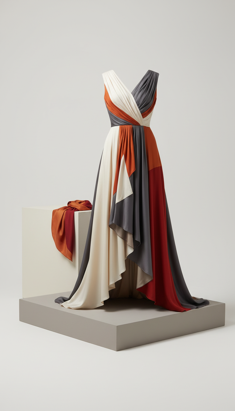Custom silk statement dress