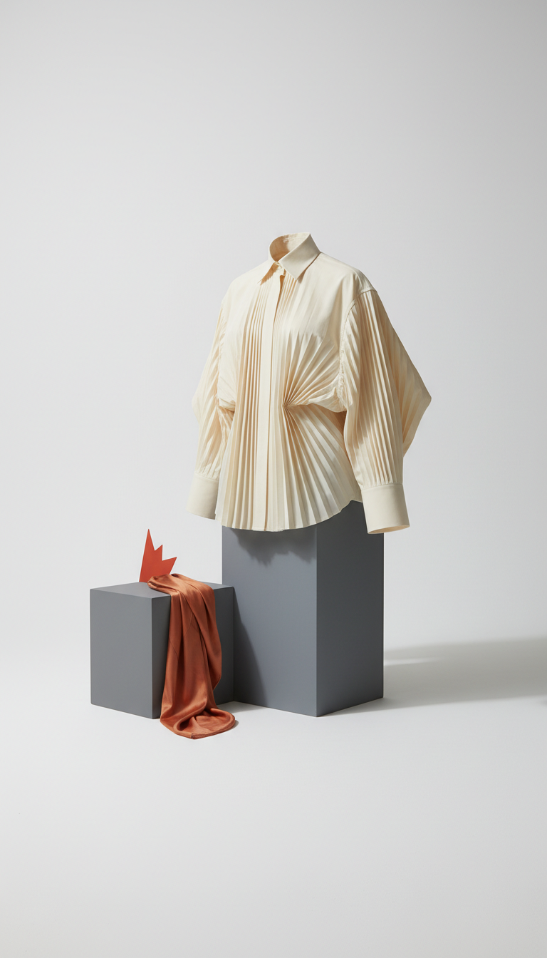 Fine cotton sculptural shirt